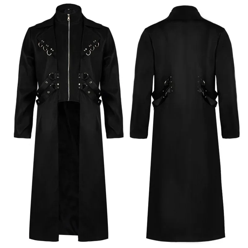 

Europe And America New Men's Long Medieval Gothic Coat