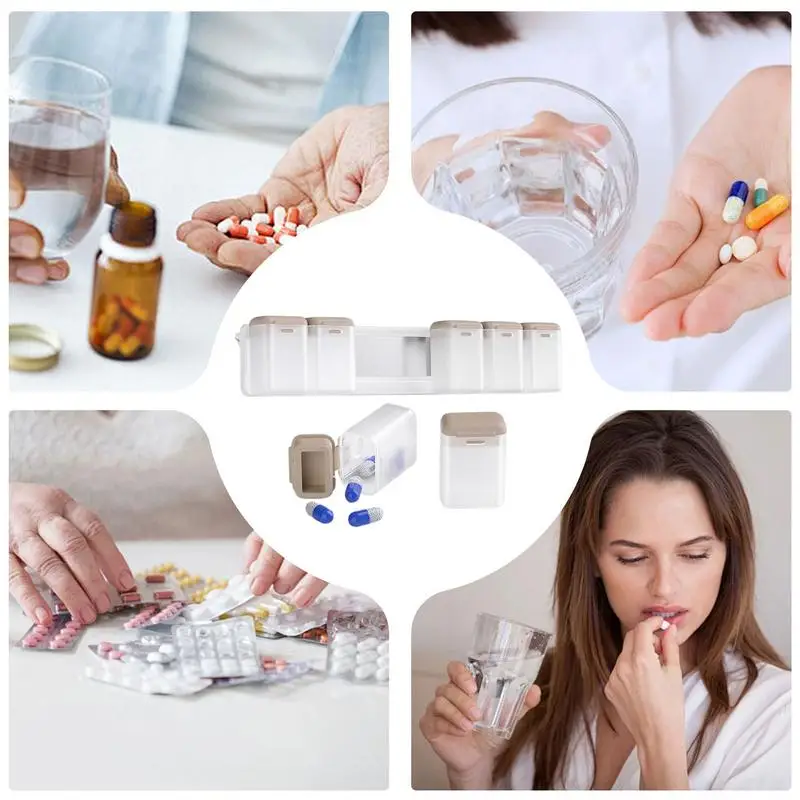 منظم حبوب الدواء، حامل حبوب منع الحمل لمدة 7 أيام، صندوق مكمل مغناطيسي محكم للأطفال وكبار السن والحيوانات الأليفة والأب والأم