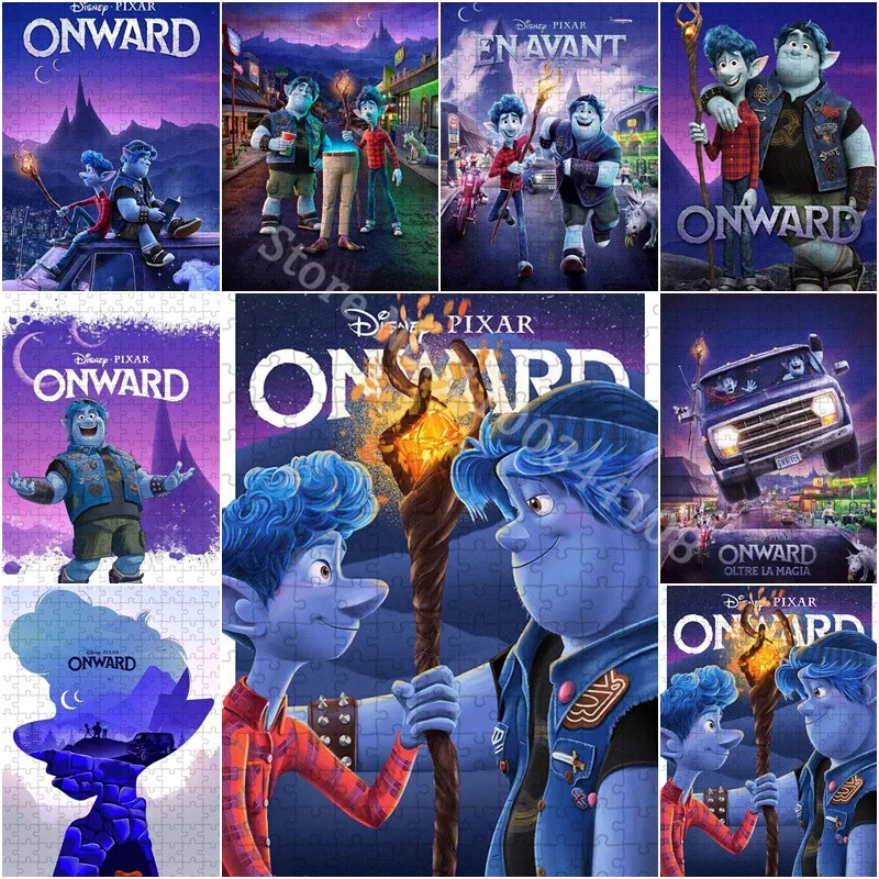 300/500/1000 Pieces Puzzle Walt Disney Comedy Animation Movie Onward Jigsaw Paper Puzzle for Adult Children Educational Toys