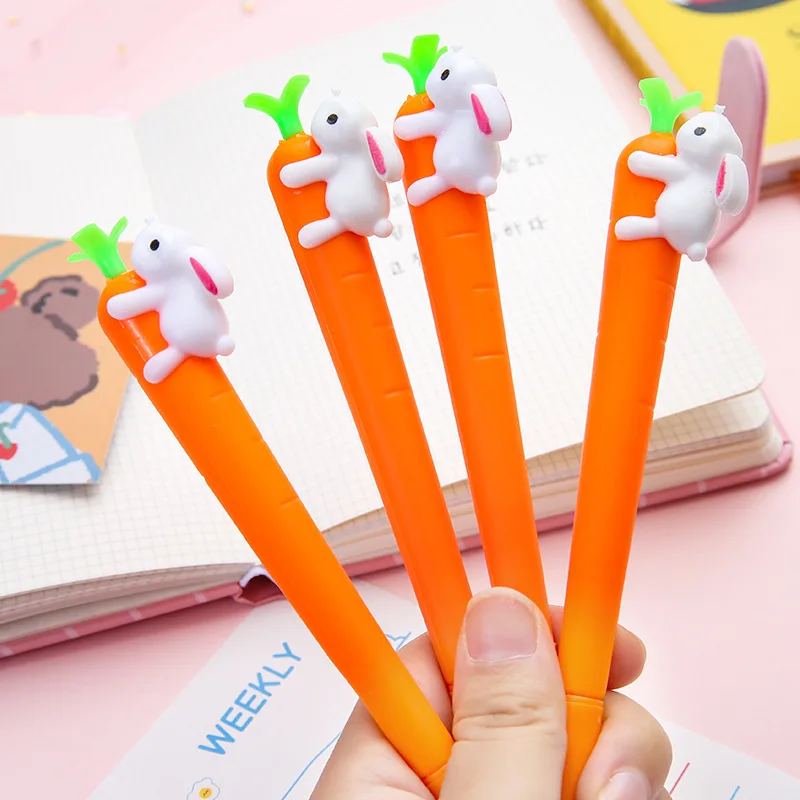 1 Pieces Lytwtw's Cartoon Carrot Rabbit Kawaii School Supplies Office Stationery Gel Pen Cute Creative Sweet Lovely Pretty Pens