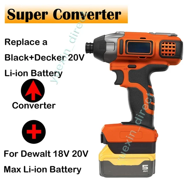Battery Converter Adapter For Dewalt 20V Battery Convert To Black Decker 20V MAX Li Ion Power Tools Accessories AliExpress 1420