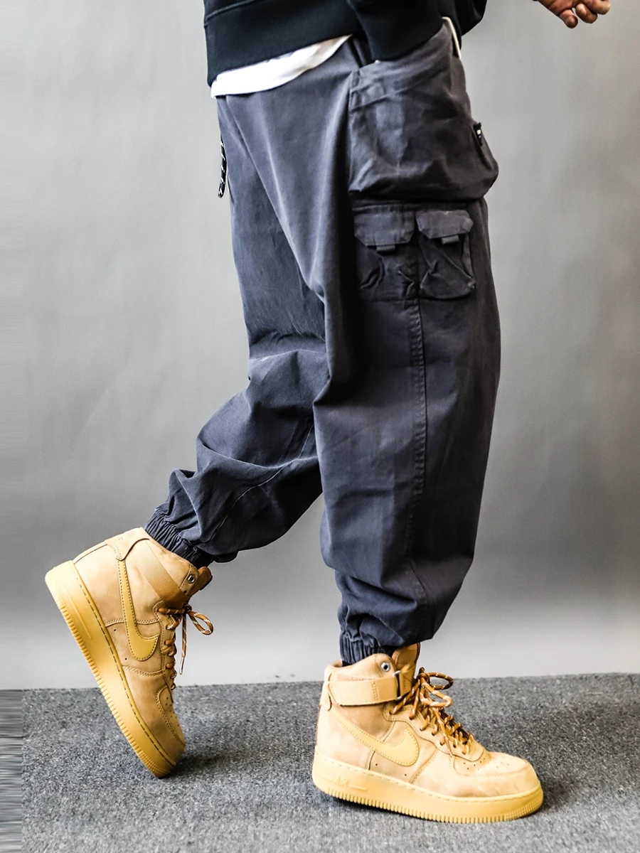 

Ретро-брюки в американском уличном стиле Harlan, свободного кроя, повседневные, рабочие, с множеством карманов, молодежные, городские, модные, из хлопка и полиэстера.