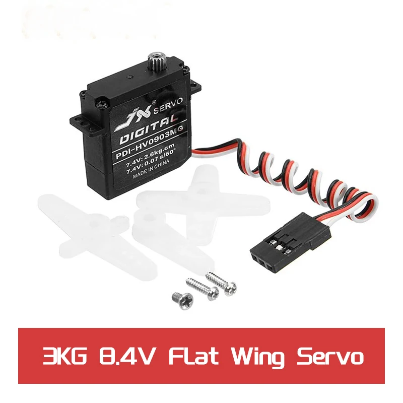 

PDI-HV0903MG JX Servo 3kg 8.4V Metal Gear Digital flat Wing Servo plastic case for RC Glider