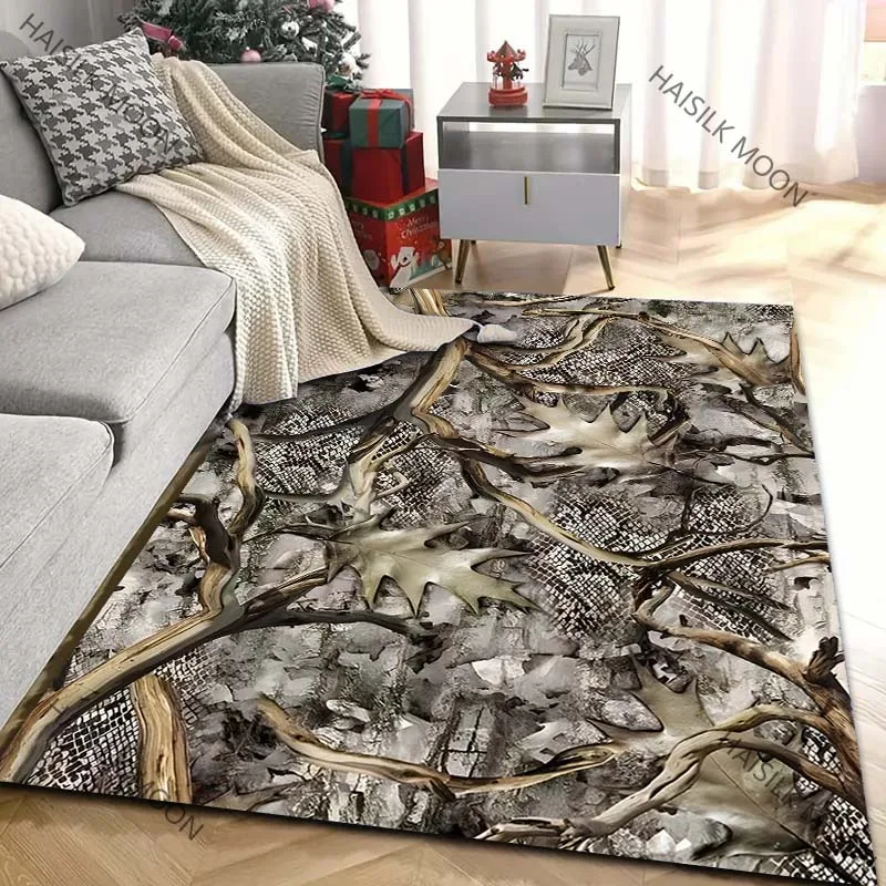 15 Sizes Outdoor Tree Branch Camouflage Theme Printed Carpet Living Room Bedroom Sofa Large Sizes Decor Rug Durable Mat Gifts