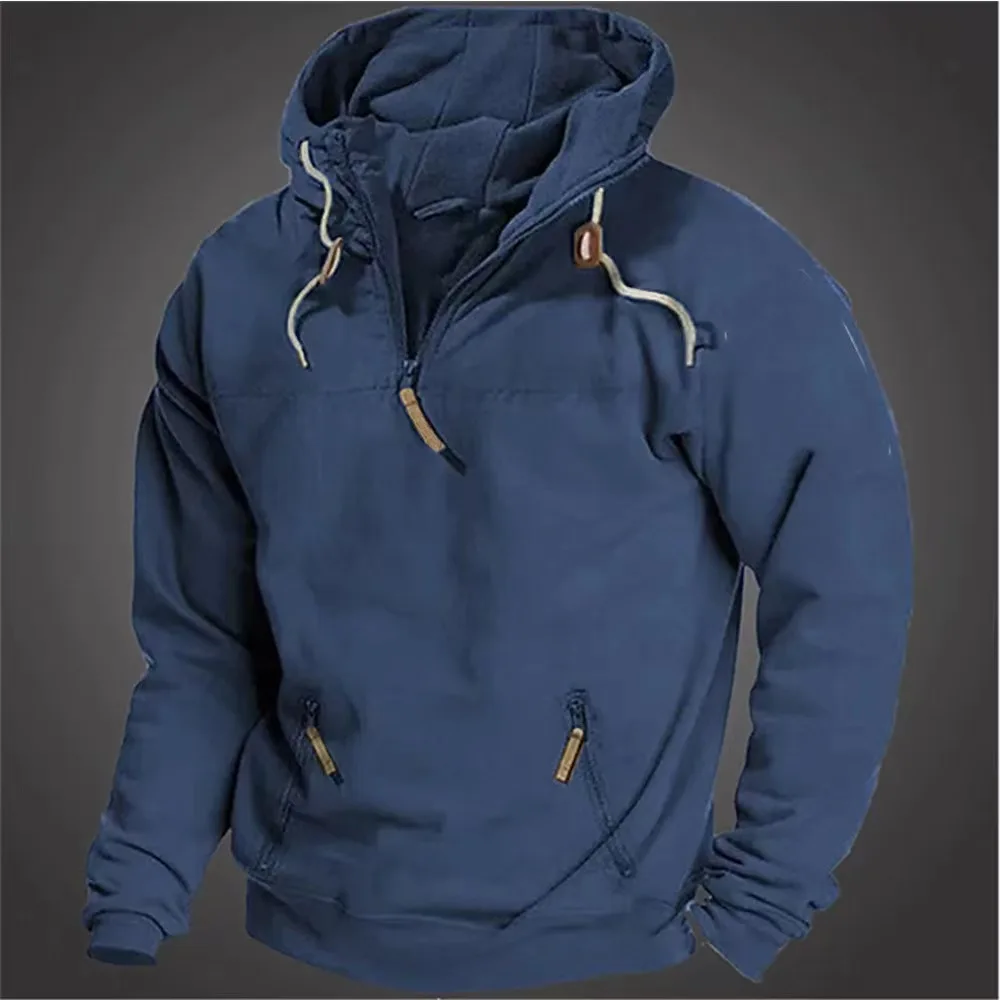 2023 primavera otoño hombres con capucha sólido Vintage sudadera deportes juveniles Sudadera con capucha suelta chándal ropa deportiva Casual moda abrigo masculino