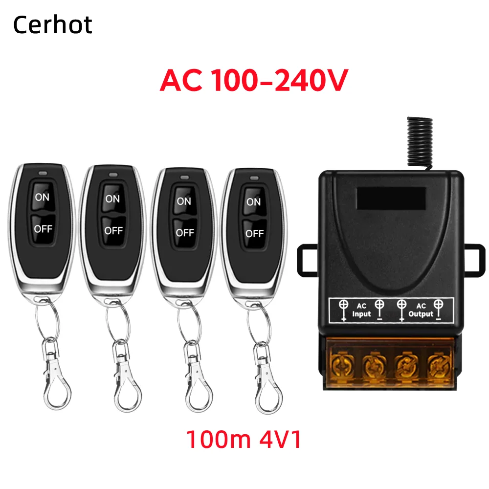 Cerhot Wireless Remote Control Switch On-off High-power 30A Wide-voltage AC 85-265V Long-distance RF433 Remote Control 3000M