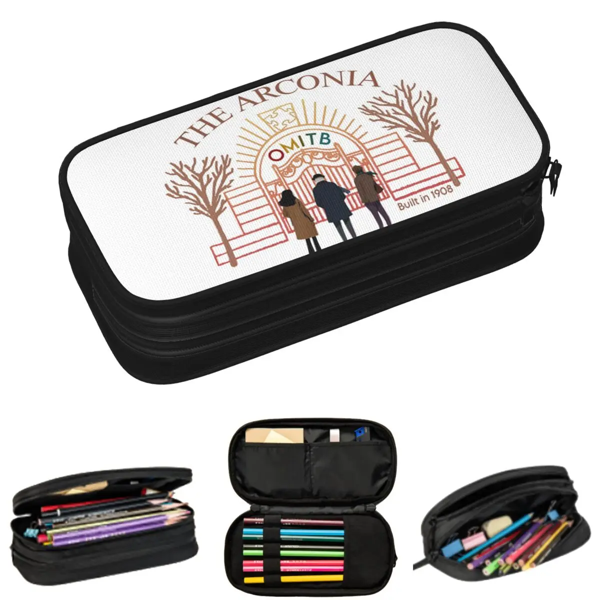 The Arconia Only Murders In The Building 1908 Pencil Cases for Student School Pen Box Pencil Bag Large Storage Pencil Pouch