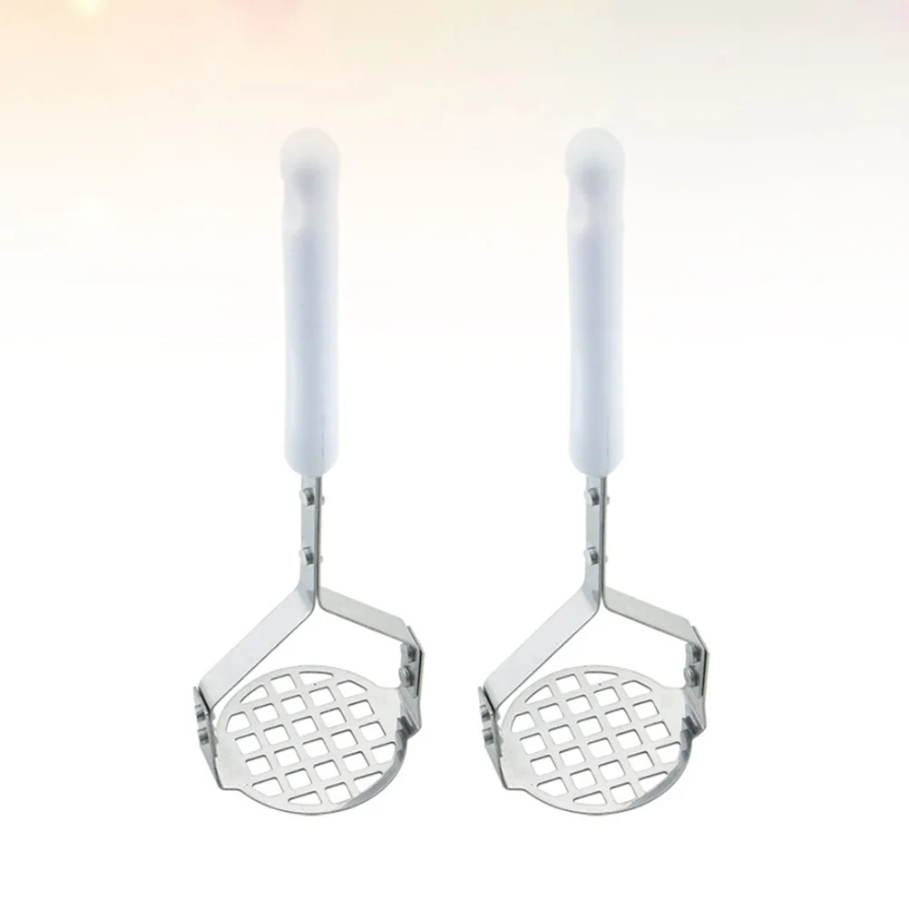 2 pezzi di patate in acciaio inossidabile schiacciapatate portatile per purè di patate patate dolci squash manico antiscivolo design cavo