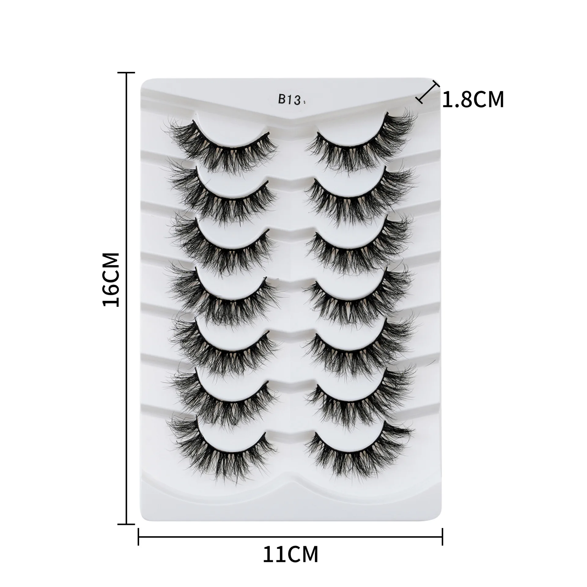 Faux cils en vison naturel, effet 3D, effet œil de chat, 7 paires