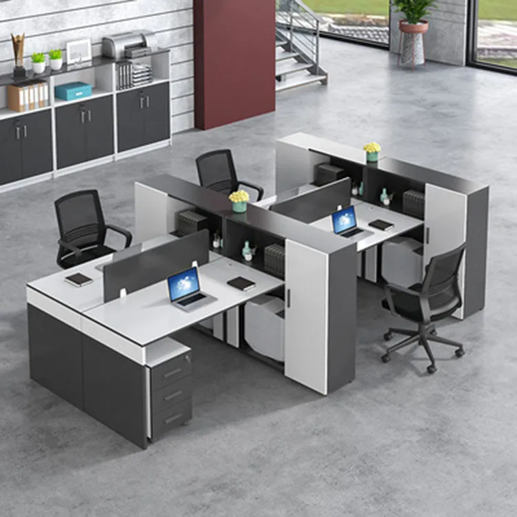 

4 People Modular Office Furniture Modern Benching Station Workstations