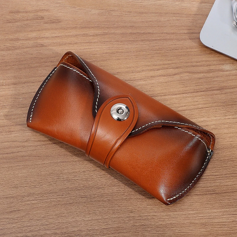 Cow Leather Bag Glasses Case Box Handmade Luxury Hard Spectacles Sunglasses Bags Eyeglasses Eyewear