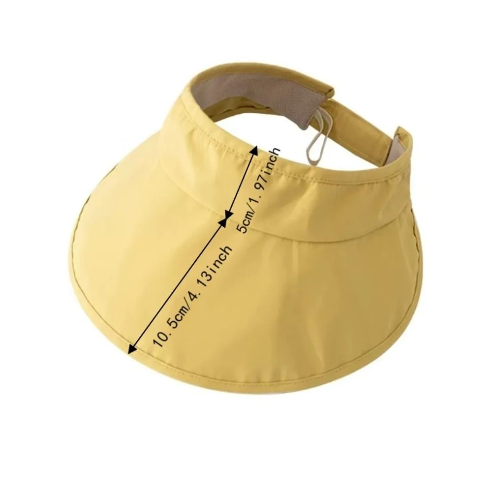 Casual UV Protection Large Brim Sun Hat Breathable Wide Brim Empty Top Hat Adjustable Lightweight Foldable Sunhat Outdoor 6
