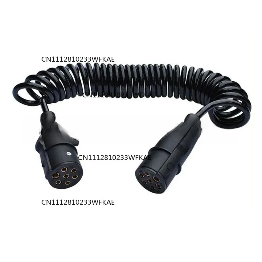 7-core Spiral Cable Semi-trailer Connection Cable Truck Trailer Cable Assembly Power Reel Trailer Breakaway Electrical Plugs