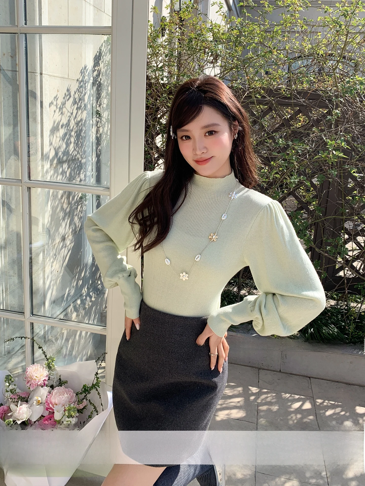 

Мягкий уютный женский вязаный базовый джемпер с высоким воротником, новинка весенней коллекции, модный французский стиль, приталенный крой, шерстяная смесь