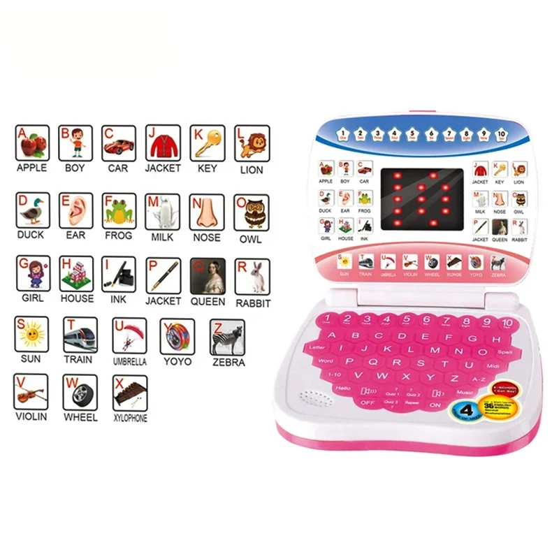 New Mini Simulation Laptop Early Education Machine LED Display Learning Machine Children's Preschool Language Education Toy Gift