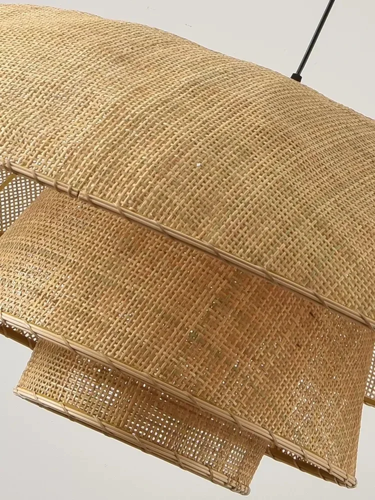Handgefertigte Vintage-Rattan-Pendelleuchte von Nik – dekorative Leuchte für Esszimmer, Küche oder Loft