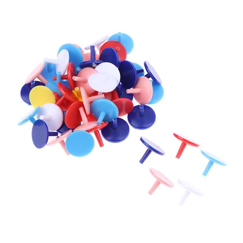 【50Pcs/Pack Golf Ball Mark Portable Round Shaped Plastic Flat Golf Ball Position Markers Random Color Golf Accessories】