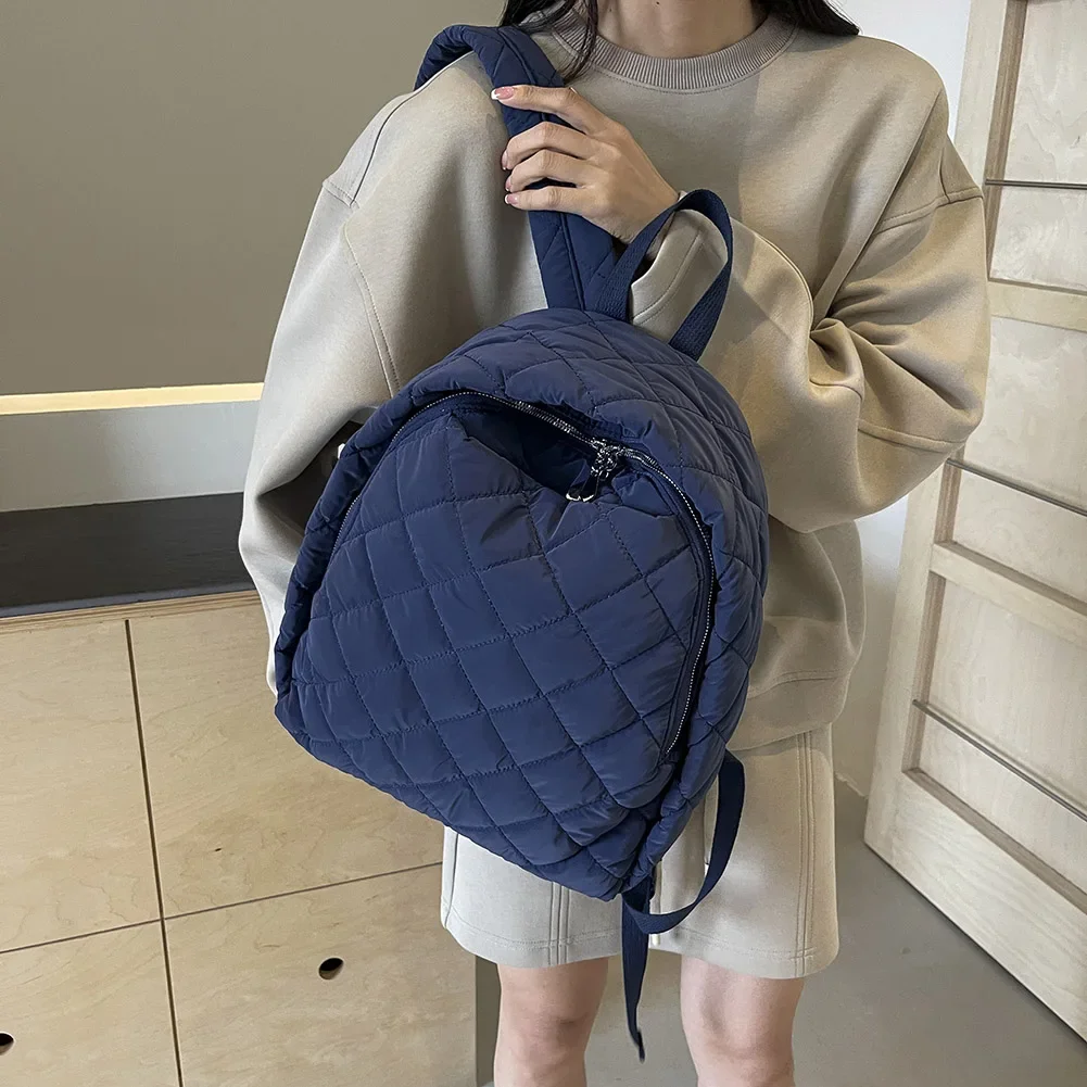 Zaino carino per donna uomo borsa trapuntata tracolla regolabile in nylon zaino per laptop zaino con cerniera zaino da viaggio borsa da scuola per studenti