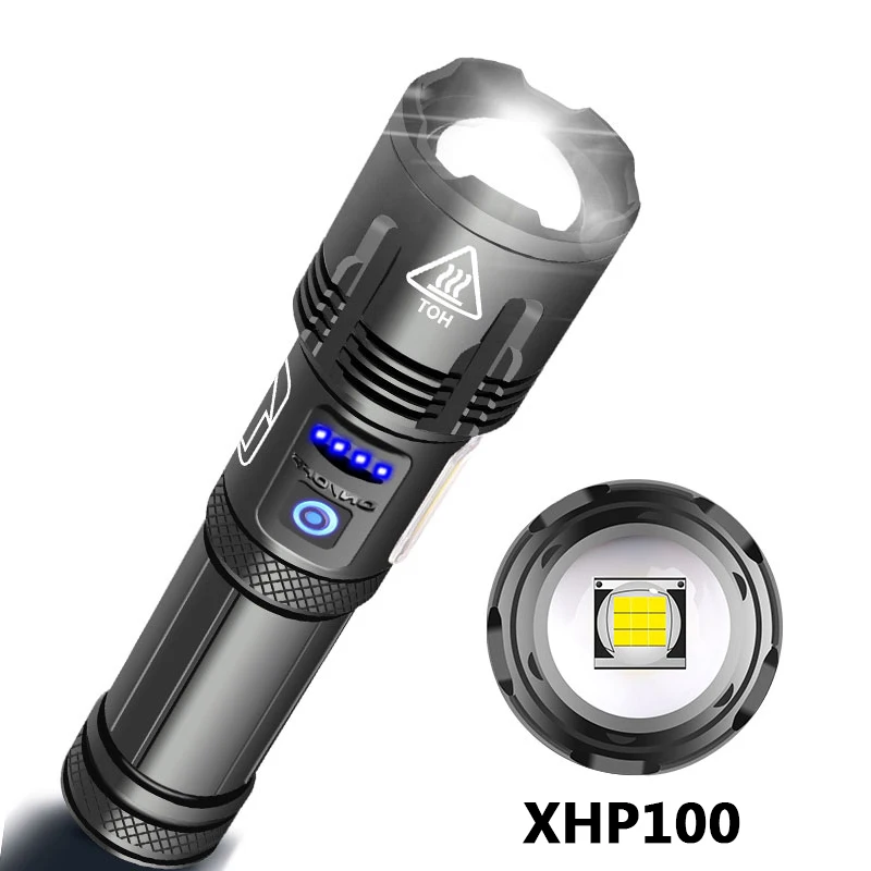 XHP100 COB 9-core Led Flashlight Powerbank Function Torch Usb Rechargeable 18650 26650 Battery Zoomable XHP70.2 Aluminum Lantern