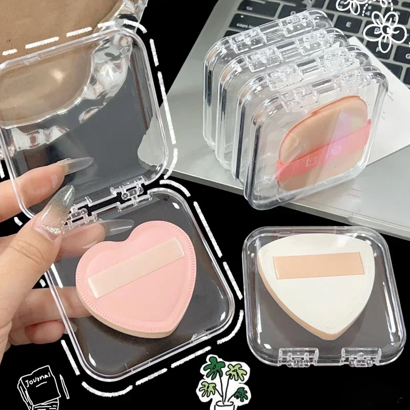 Transparent Makeup Puff Storage Box with Lid Square Nail Tips Display Boxes Portable Jewelry Bead Rings Bracelets Packing Case
