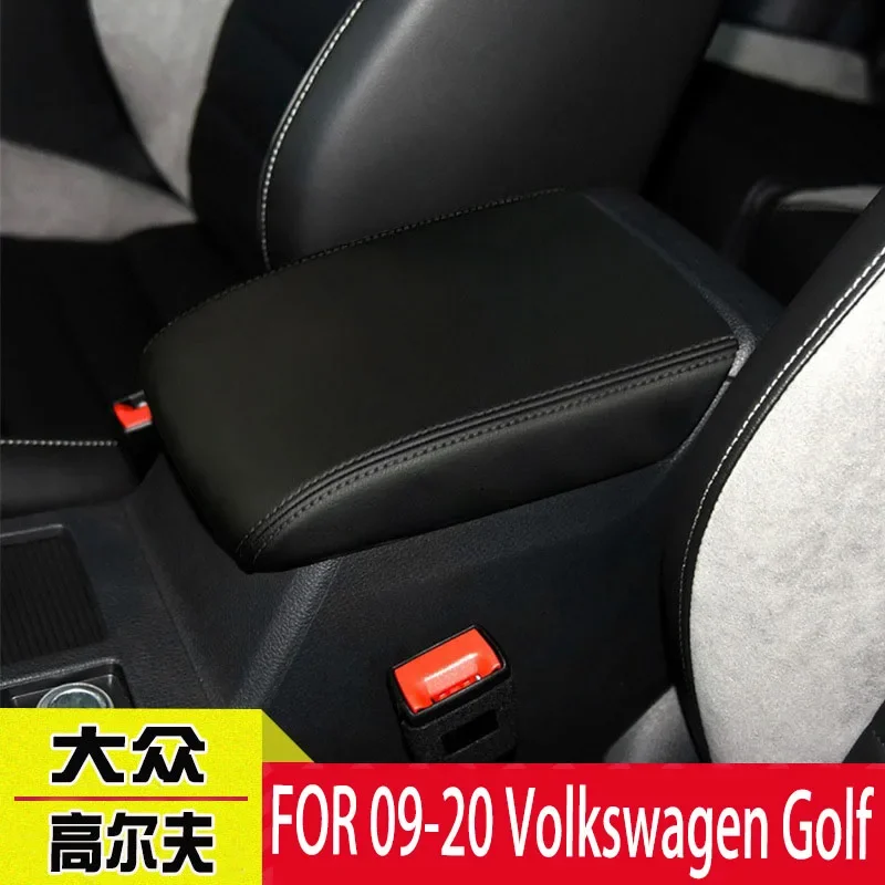 

FOR 09-20 Volkswagen Golf Central armrest box set Hand box protective leather cover Automotive interior modification