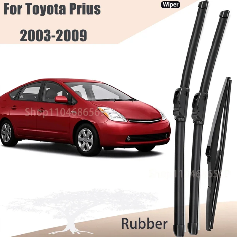 3Pcs Wiper Front & Rear Wiper Blades Set For Toyota Prius 2003-2009 Windshield Windscreen Car Rain Brush 26"+16"+16"
