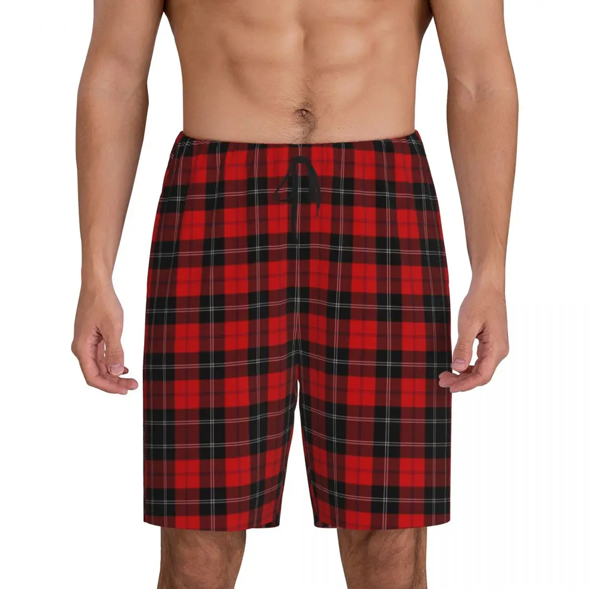 

Custom Printed Men's Scottish Clan Tartan Pajama Bottoms Fashion Check Plaid Sleepwear Pjs Sleep Shorts with Pockets