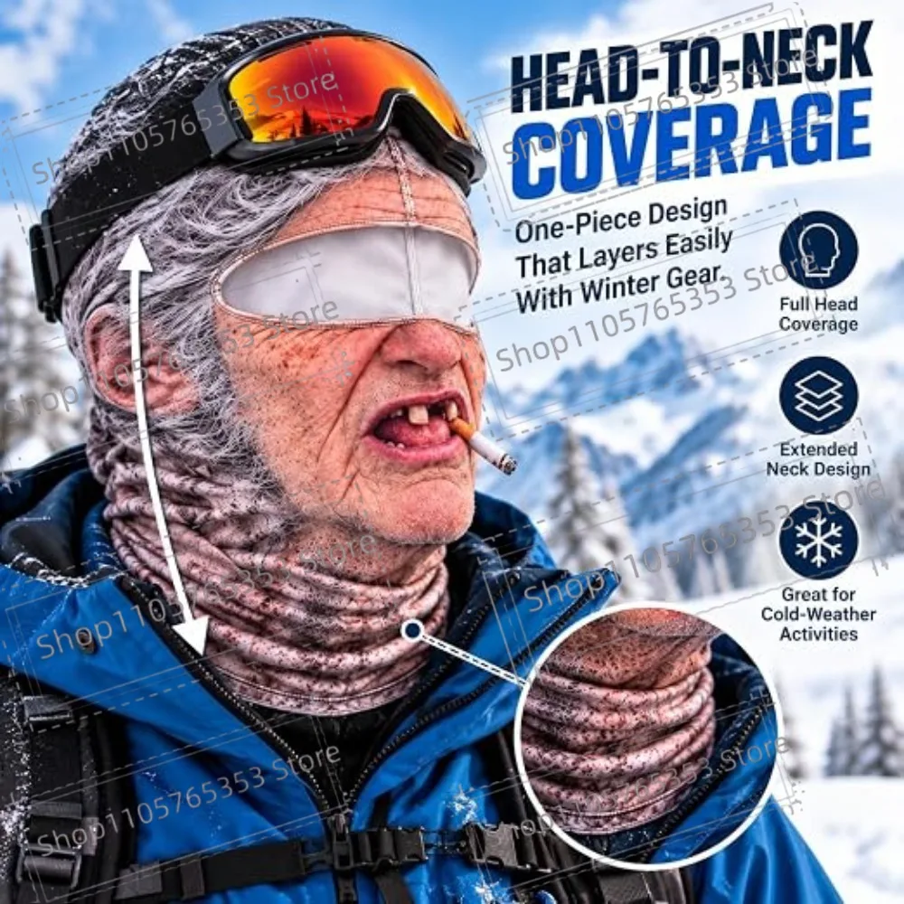 2026 Funny Frontier Fashion New Style Funny Realistic Face Ski Mask ，Outdoor Cycling Face Mask，Party Outdoor Gift