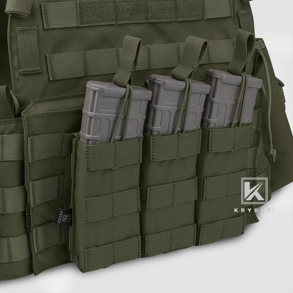 Krydex Tactical 5.56Mm Magazine Pouch Enkele/Dubbele/Drievoudige Open-Top Molle Strap Mag Pouch Voor M4 M16 Jachtaccessoires