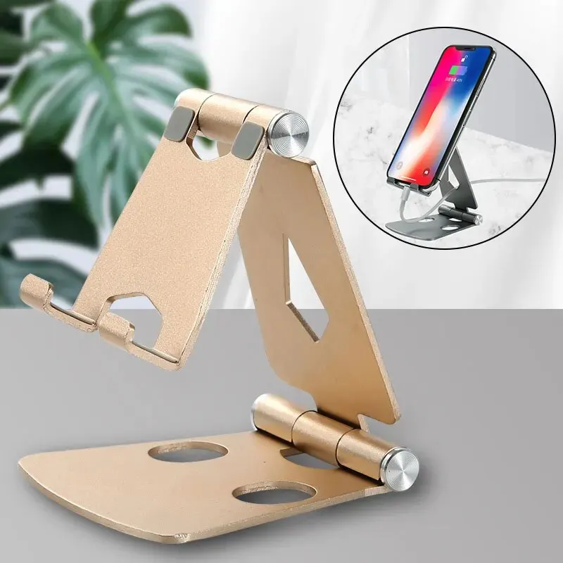 Metal Mobile Phone Holder Stand On Desktop Aluminum Alloy Tablet Holder For IPhone/IPad/Xiaomi Universal Table Cell Phone Stand