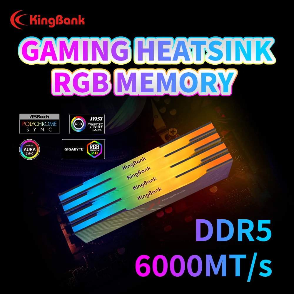 KingBank KRRB DDR5 RGB SoarBlade Series 32GB (16GBx2) 6000MHz 6400MHz Hynix M Die Memory Intel XMP 3.0 Computer Memory 288-Pin