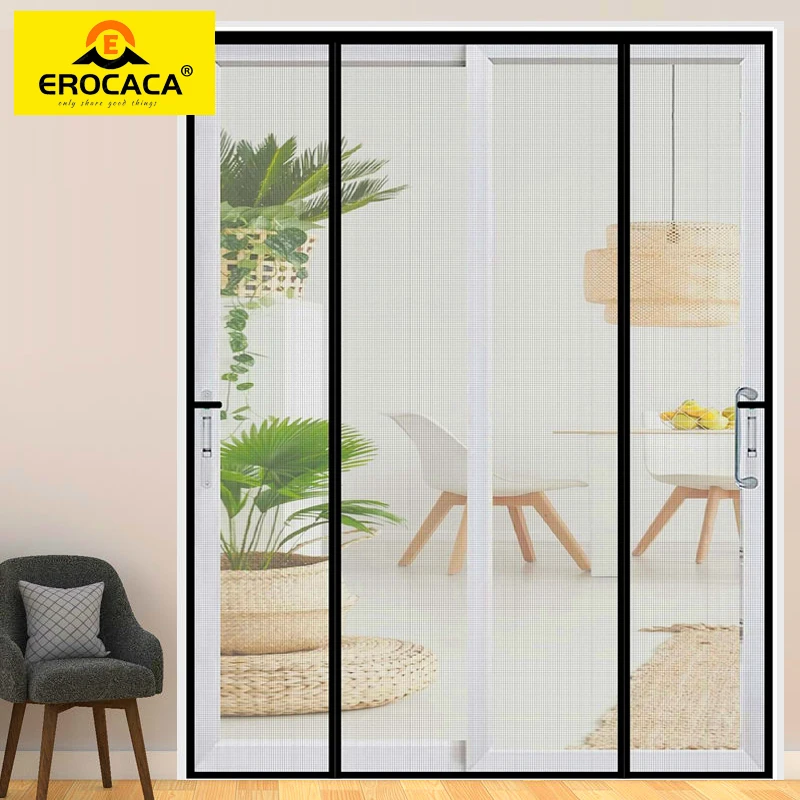 

EROCACA Magnetic Door Screen Mosquito Net Summer Anti Insect Mesh Automatic Closing Curtain Applicable to Glass Doors Custom