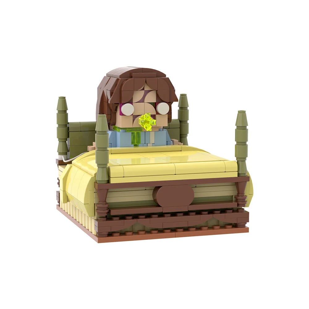 MOC The Exorcist Building Blocks Kit Regan MacNeil Projectile Vomit Bedroom Diorama Horror Movie Bricks Toy Adult Gift