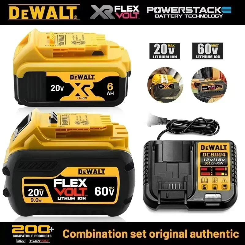 

100% оригинальный аккумулятор DEWALT 20 В, электроинструмент Dewalt DCB606, DCB205, DCB206, DCBGene, DCB200 MAX, 20 В, 60 В, 6 Ач, 9 Ач, аккумуляторы Dewalt