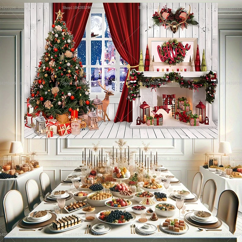 Christmas Tree Party Backdrop  - огляд і ціна Winter Clothing Photo