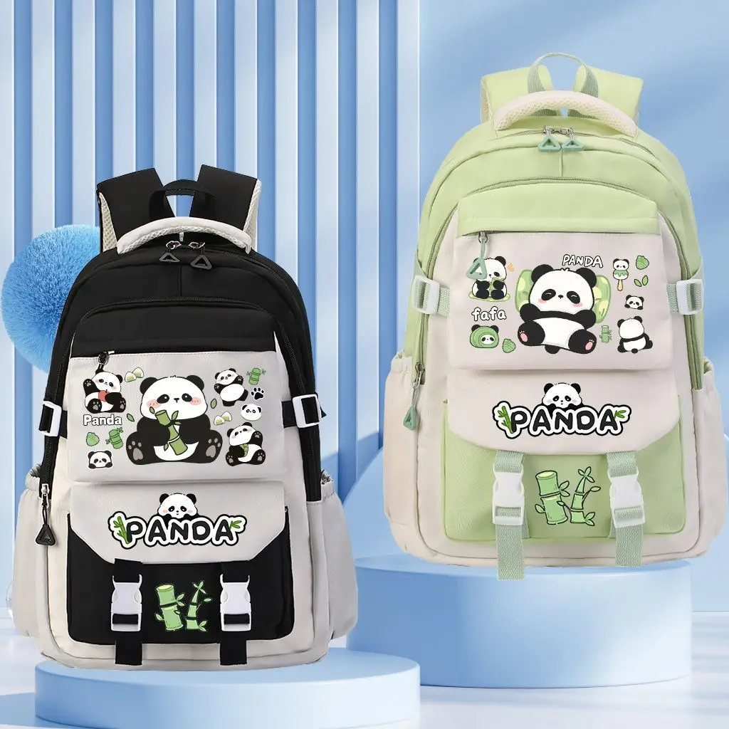 Panda He Hua Cartoon Backpack Large Capacity Student Schoolbag 1-6 Grades Boys Girls Spine Relief Backpack Children School Bag