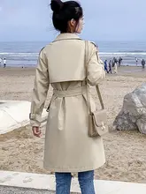 Long Women's Trench Coat with Sashes #3