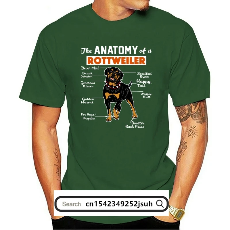 The Anatomy Of A Rottweiler T Shirt Graphic Spring Create Tee Shirt Normal Round Neck Novelty Basic Shirt