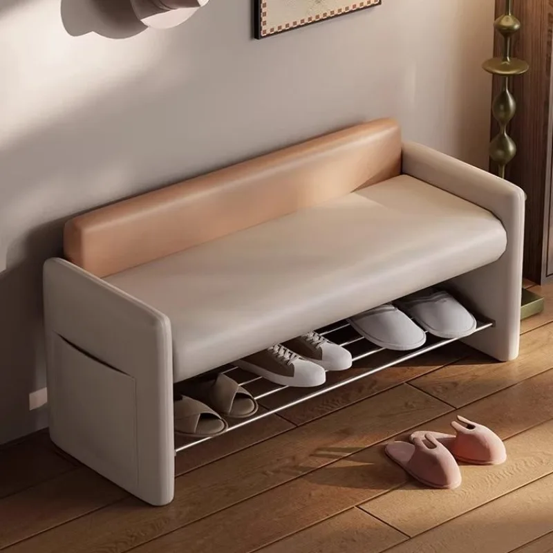 

Simple wabi silent wind shoe change stool household door porch cabinet sitting stool retro integrated shoe stool bench sofa stoo