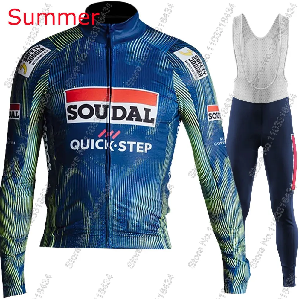 Soudal خطوة سريعة 2026 فريق الدراجات جيرسي مجموعة ملابس رسمية رجالي الصيف الشتاء بلجيكا طويلة الأكمام الدراجة الجبلية الطريق السراويل مريلة Ropa