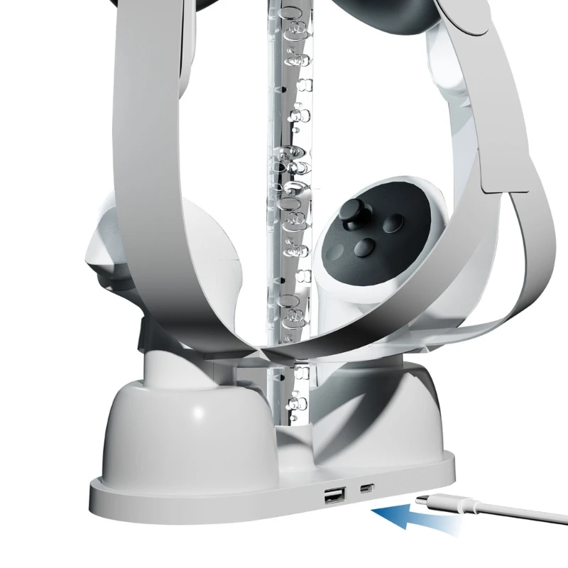 1 قطعة حوض شحن محمول ساخن مع منظمات تخزين ضوء LED سماعة الرأس VR حامل شاحن إبقاء الألعاب الذهاب ل Meta Quest 3 VR