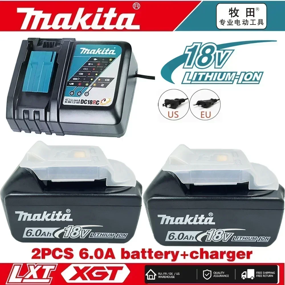 100% batteria Origineel de 18V Makita 6Ah 6000mAh voor Makita BL1830B BL1850B BL1850 BL1840