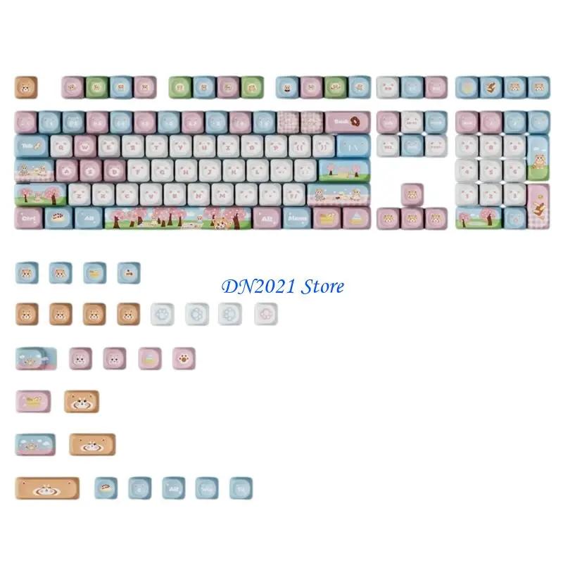 

F3KE 135Key Panda Spring OQO Profile Keycaps PBT Dye Sublimation Keycap for Mechanical Keyboards Game Keycaps Switches
