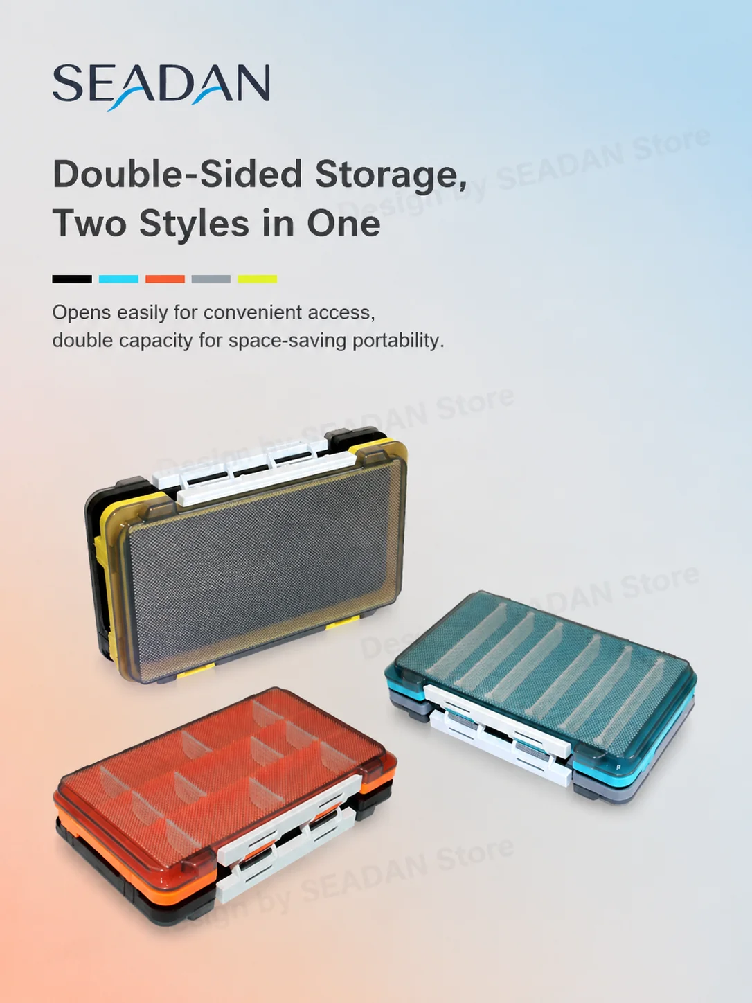 Splicable Fishing Tackle Box 3 Inner Structures EVA Foam Slot Removable Divider Waterproof Hard Lure Soft Bait Hook Storage Case