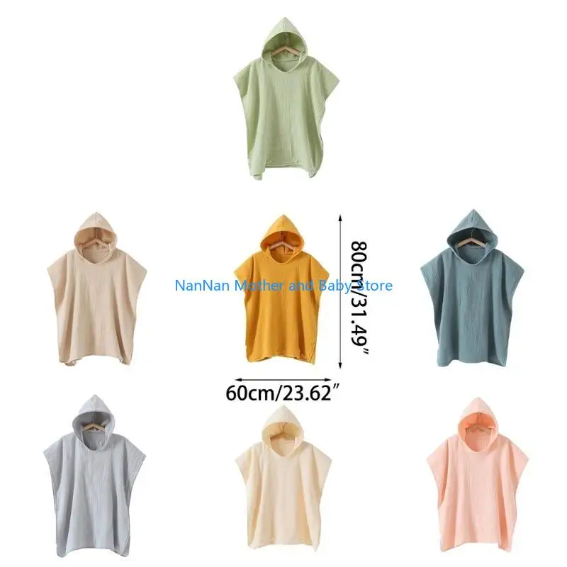 منشفة شاطئ صيفية بغطاء للرأس من القطن، مناشف رأس للأطفال، معطف ناعم للأطفال، مستلزمات استحمام للأطفال #6