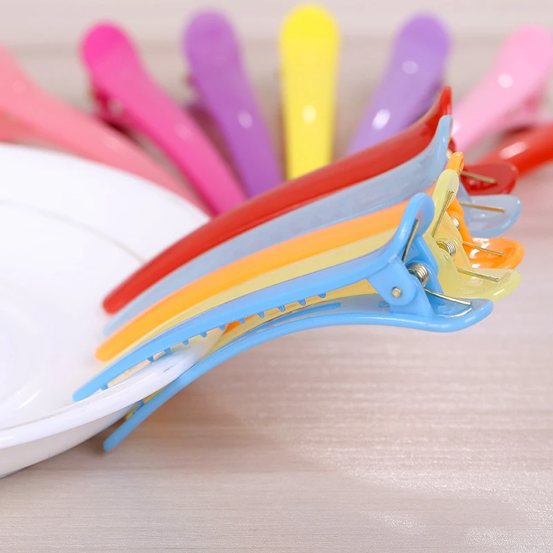 

10 pcs Multicolor Plastic Barrettes Teeth Bows Clips For Hairdressing Salon Sectioning Tool Hair Accessories Alligator Hair