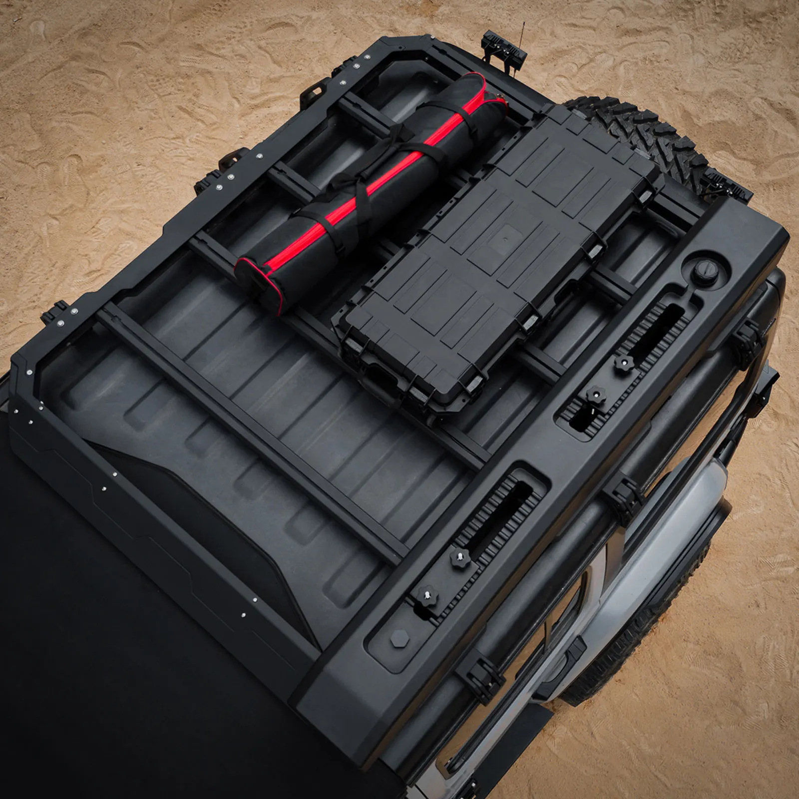 Uniwersalny bagażnik dachowy ze stopu aluminium, poprzeczki dachowe do samochodów 4x4, terenowych, czarny bagażnik dachowy.