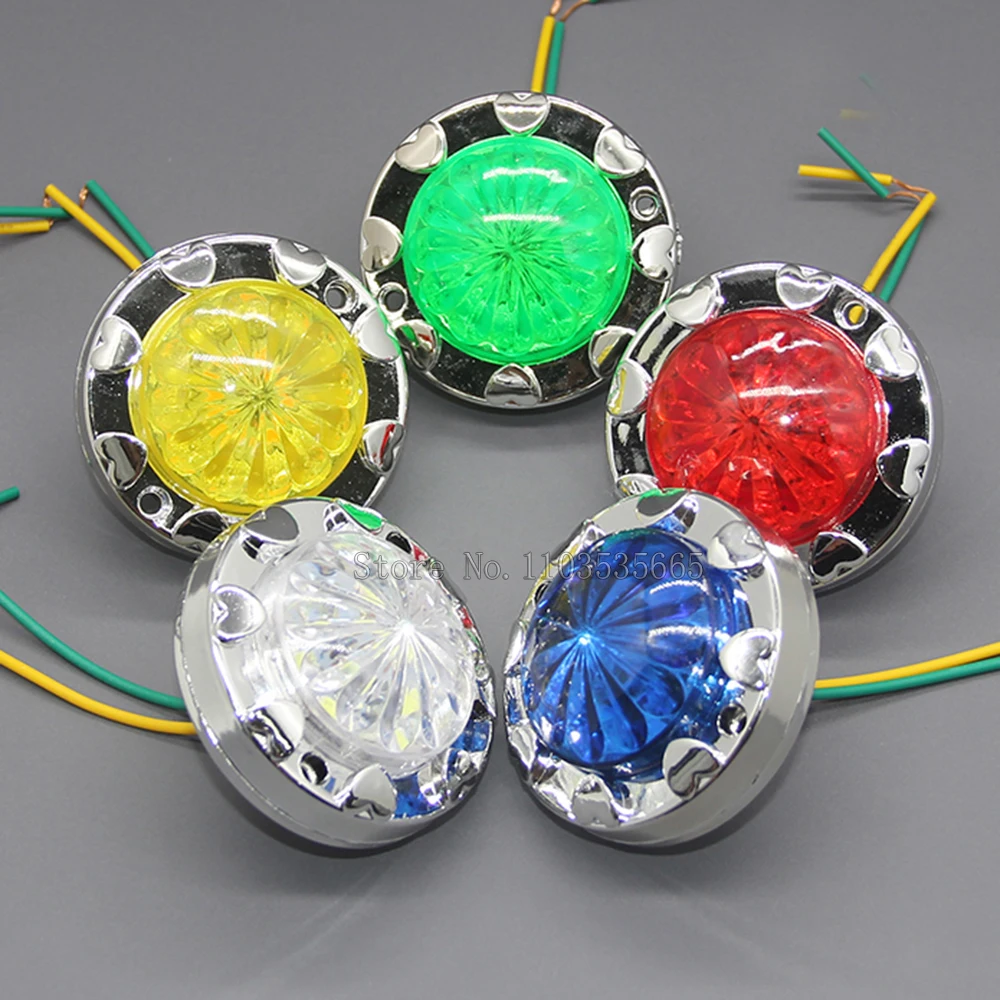 10pcs/lot 62mm Swing Machine Kiddie Rides Parts 12V Illuminated Chrome Edge Lights LED Lamp Decorate LED