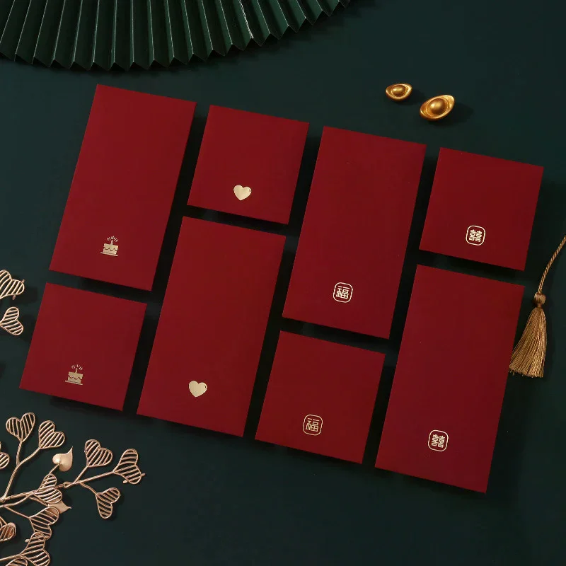 6Pcs/Pack Chinese Red Envelope New Year Spring Festival Children Lucky Money Envelopes Red Packet Gift Envelope Red Bag