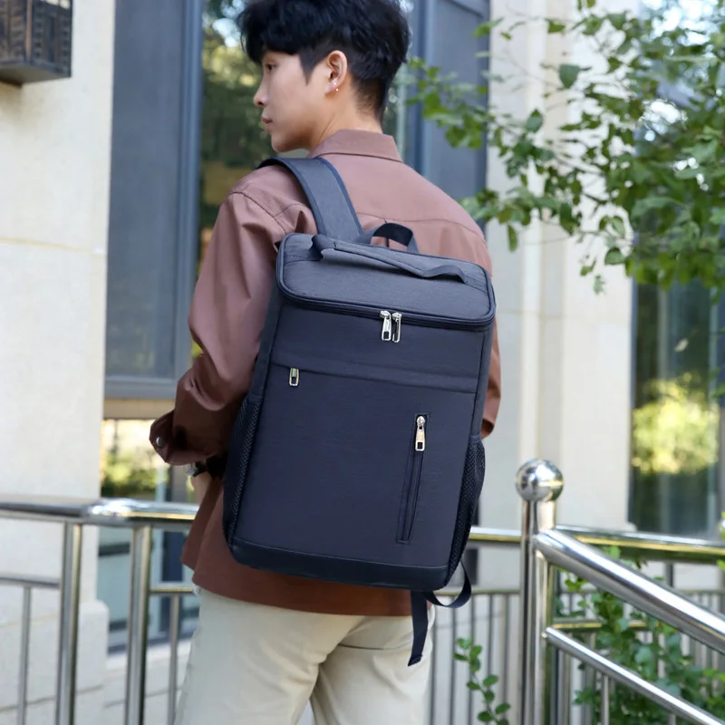 New Large Capacity Outdoor Double Shoulder Insulated Bag Thickened Aluminum Foil Ice Bag Leak-Proof Thicken Double Shoulder Bags